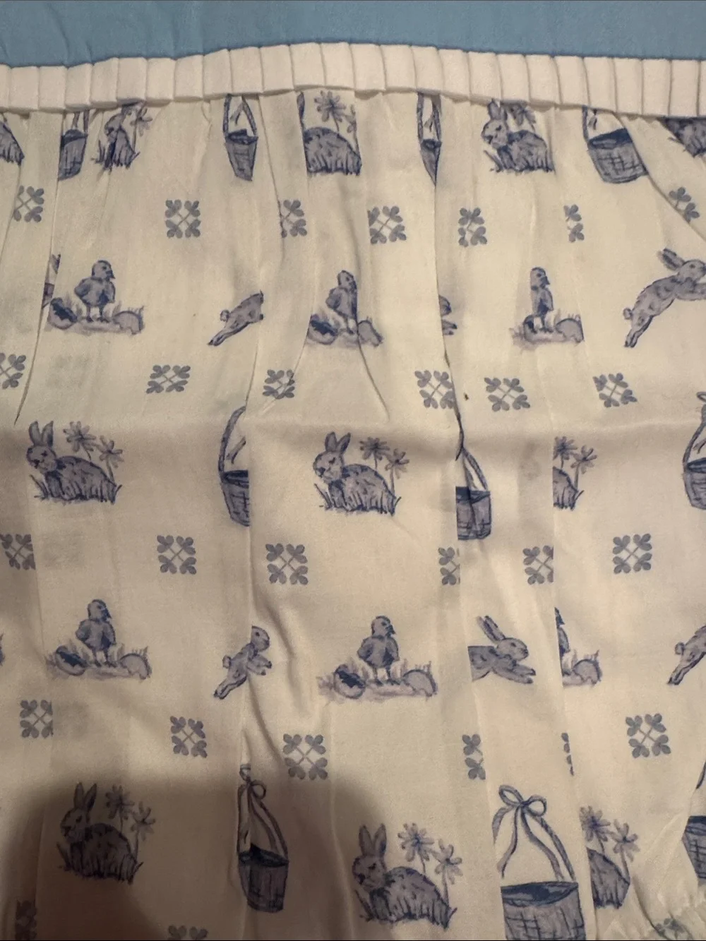 Classic Blue & White Printed Bubble Romper with Peter Pan Collar